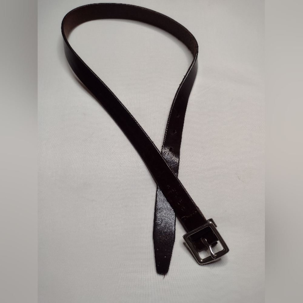 Coach Women’s Leather Belt Medium Brown Silver Buckle Minimalist Dress B10